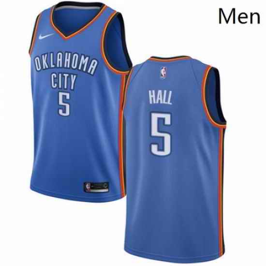 Mens Nike Oklahoma City Thunder 5 Devon Hall Swingman Royal Blue NBA Jersey Icon Edition